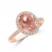 3.28 Ct Oval Shaped Morganite Diamond Anniversary Band  ( G-H Color SI-2 I1 Clarity)